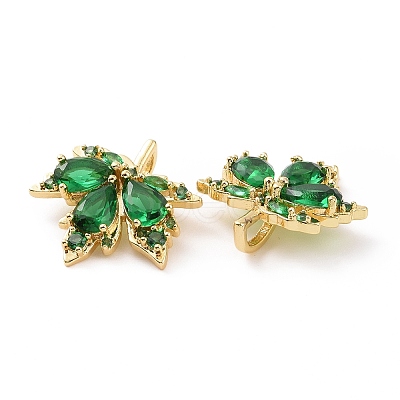 Brass Micro Pave Cubic Zirconia Pendants KK-E068-VC400-1