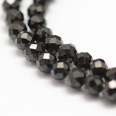 Natural Black Spinel Beads Strands G-G682-23-3mm-1