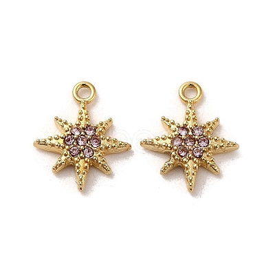 304 Stainless Steel Rhinestone Charms STAS-L022-304G-02-1