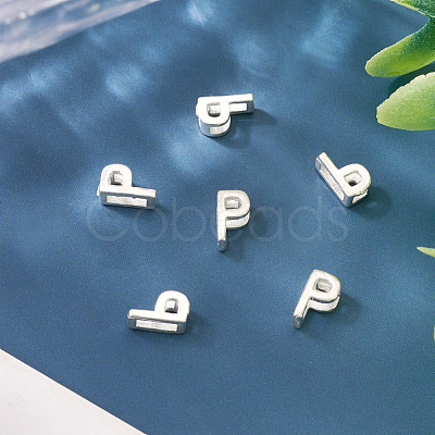 6Pcs 925 Sterling Silver Hollow Initial Beads STER-TA0001-53P-1