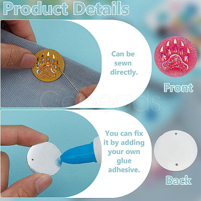 40Pcs 10 Colors Paw Print Resin Sew on Rhinestone RESI-FG0001-07-1