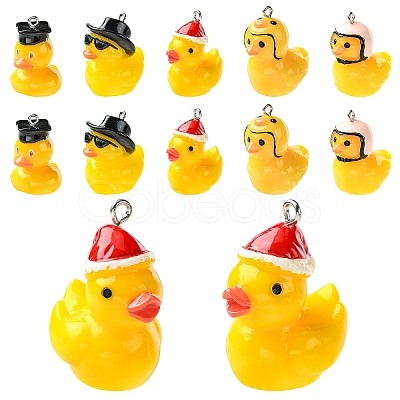 10Pcs 5 Styles Resin Pendants FIND-YW0011-49-1