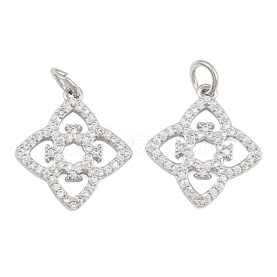 Brass Micro Pave Clear Cubic Zirconia Pendants CU-CBA7BFE-02A-P-1