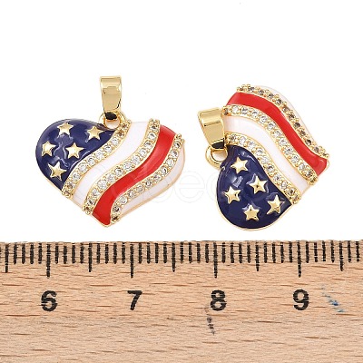 Brass Micro Pave Cubic Zirconia Pendants KK-C248-11A-G-1