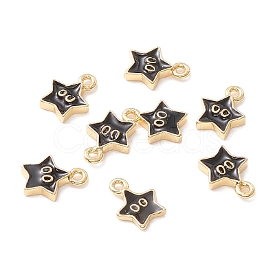 Rack Plating Eco-friendly Brass Enamel Charms KK-D073-01G-02-NR-1