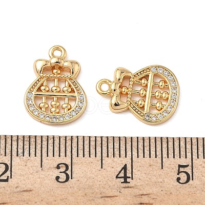 Brass Micro Pave Clear Cubic Zirconia Charms KK-B160-03G-1