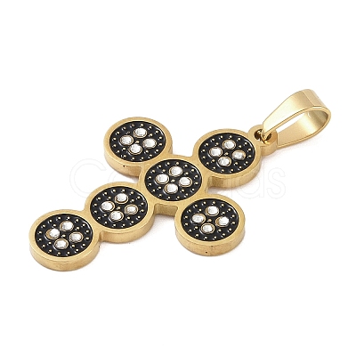 Ion Plating(IP) 304 Stainless Steel Enamel Rhinestone Pendants STAS-Q325-05H-G-1