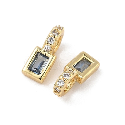Brass Micro Pave Cubic Zirconia Charms X-KK-Q039-04B-G-1