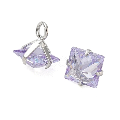 Brass Pave Cubic Zirconia Charms CU-CBABEB3-05P-04-1