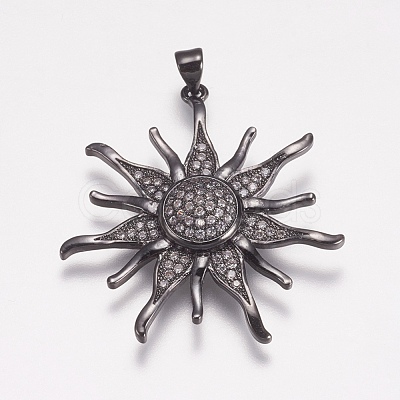 Brass Micro Pave Cubic Zirconia Pendants ZIRC-E143-57-1