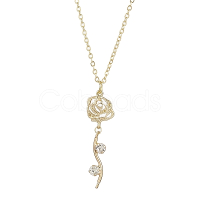 Brass Flower Pendant Necklace NJEW-JN04704-1