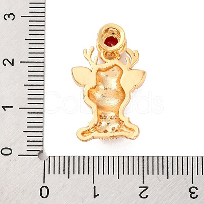 Christmas Theme Brass Micro Pave Cubic Zirconia Pendants KK-C076-27G-06-1