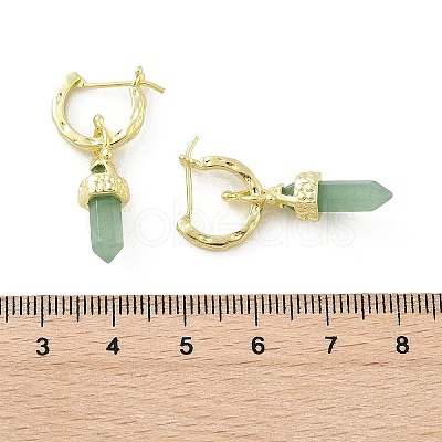 Natural Mixed Stone Hoop Earrings EJEW-P306-01G-1