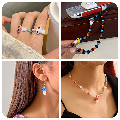 28Pcs 7 Colors Handmade Porcelain Beads PORC-TA0001-23-1