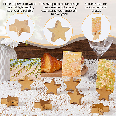 4 Sets Wood Name Card Clip AJEW-FH0009-24A-1
