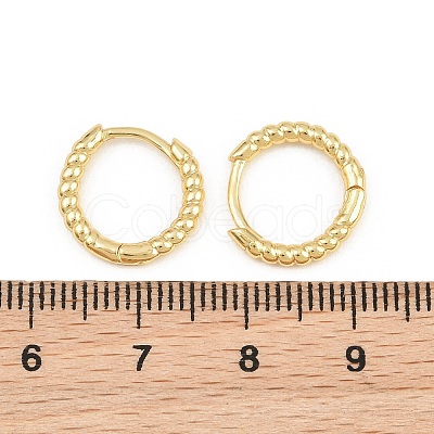Brass Huggie Hoop Earrings KK-CBA8324-18C-G-1