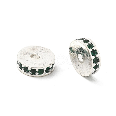 Brass Micro Pave Cubic Zirconia Beads KK-R216-15S-02-1