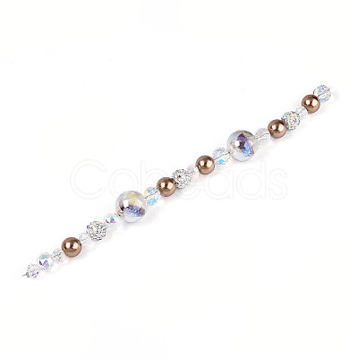 Glass and Acrylic and Imitation Pearl and Rhinestone Beads Strands MAK-T011-06M-1