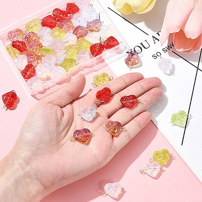 50Pcs Glass Connector Charms PALLOY-FZ00019-1