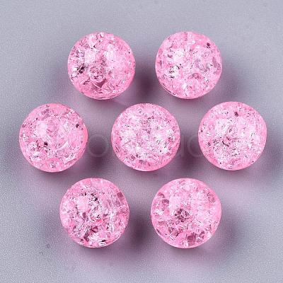 Transparent Crackle Acrylic Round Beads Strands CCG-R002-12mm-05-1