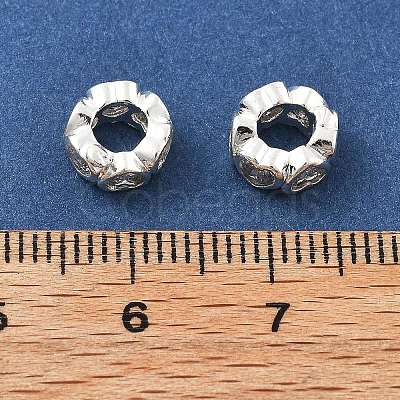 Brass Micro Pave Clear Cubic Zirconia Rondelle European Beads LS-KK-R216-20S-1