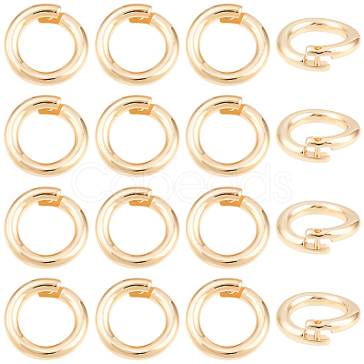 20Pcs Brass Locking Jump Rings KK-BBC0023-10C-1