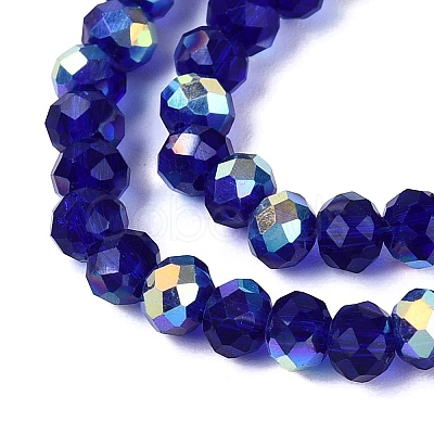 AB Color Plated Transparent Glass Rondelle Beads Strands EGLA-T029-4mm-10R-1