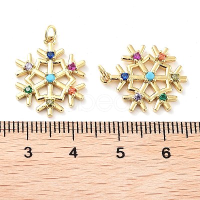 Rack Plating Brass Micro Pave Colorful Grade AAA Cubic Zirconia Pendants KK-M280-05G-1