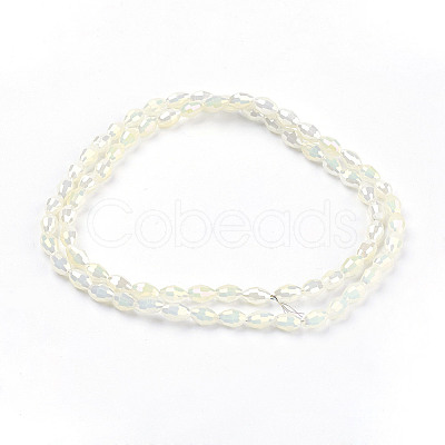 1 Strand Electroplate Glass Beads Strands X-EGLA-J013-4X6mm-F03-1