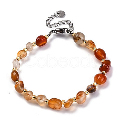 Natural Carnelian Beaded Bracelets for Women G-P563-07P-17-1