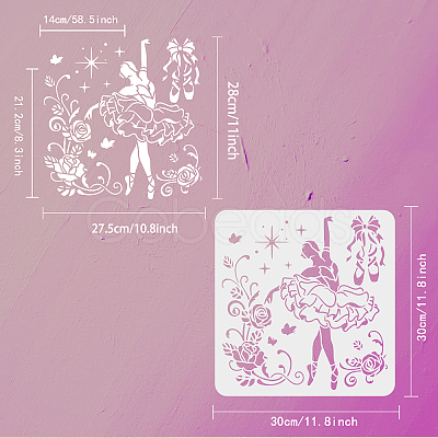 PET Hollow Out Drawing Painting Stencils DIY-WH0391-0199-1