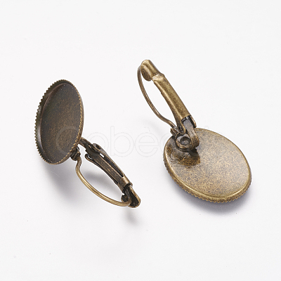 Brass Leverback Earring Findings X-KK-A025-AB-1