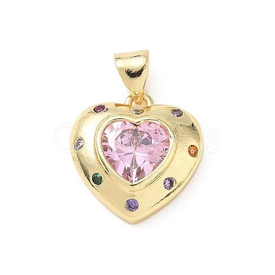 Valentine's Day Brass Micro Pave Colorful Cubic Zirconia Pendants KK-L273-01G-02-1