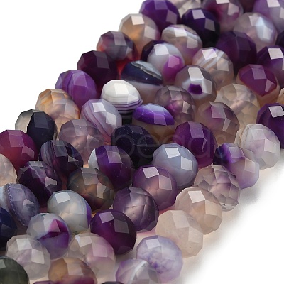 Natural Banded Agate Beads Strands G-Z111-A01-04-1