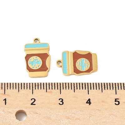 304 Stainless Steel Enamel Charms STAS-R168-01B-G-1