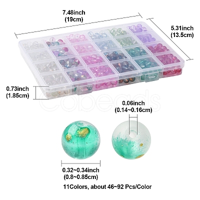 552Pcs 11 Colors Frosted Baking Paint Glass Beads DGLA-FS0001-14-1
