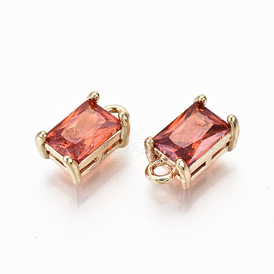 Brass Glass Rhinestone Pendants X-GLAA-S179-21E-RS-1
