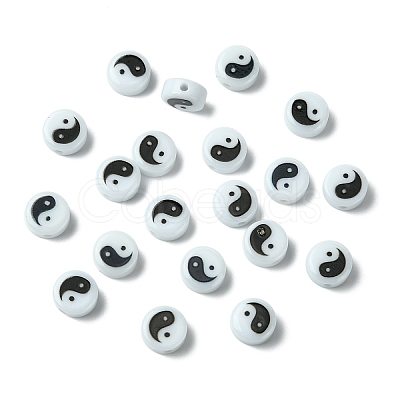 20Pcs Printed Opaque Acrylic Beads SACR-YW0001-96B-1