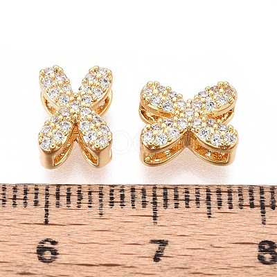 Brass Micro Pave Clear Cubic Zirconia Beads KK-T071-17G-X-1
