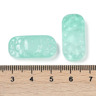 Spray Painted Transparent Glass Connector Charms X1-GLAA-H035-06K-1