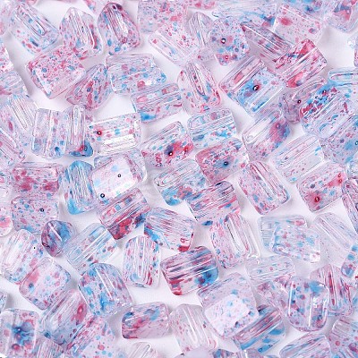Transparent Spray Painted Glass Seed Beads SEED-L011-10A-19-1