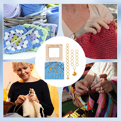 Alloy and Wooden Sweater Knitting tool AJEW-WH0472-20H-1