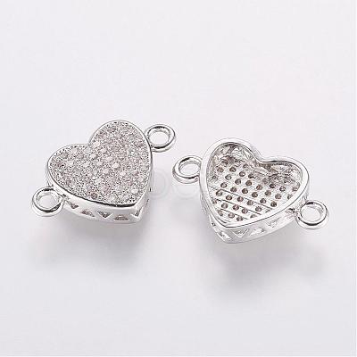 Brass Micro Pave Cubic Zirconia Links ZIRC-E114-01-1