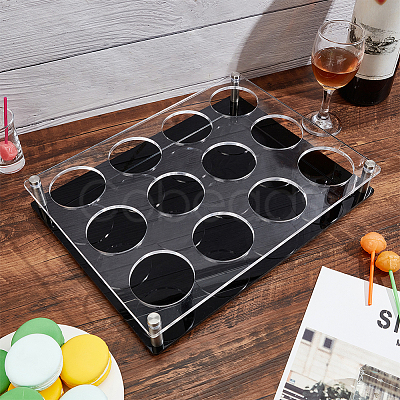 12 Holes Rectangle Acrylic Wine Glasses Display Stands DIY-WH0488-40B-1