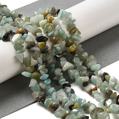 Natural Flower Amazonite Chips Beads Strands X-G-M205-12-01-1