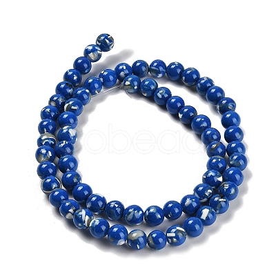 Assembled Synthetic Stone and Trochus Shell Beads Strands G-B128-08B-05-1