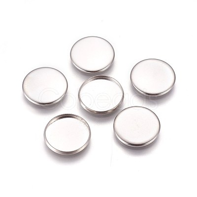 Tarnish Resistant 304 Stainless Steel Plain Edge Bezel Cups STAS-E460-10P-16mm-1