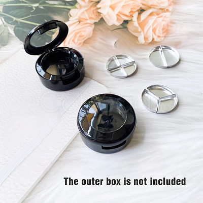 3 Style 2/3/4 Compartments Empty Round Iron Eyeshadow Replacement Box FIND-FH0007-33-1