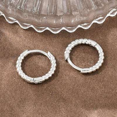 Brass Huggie Hoop Earrings KK-CBA8324-18B-P-1