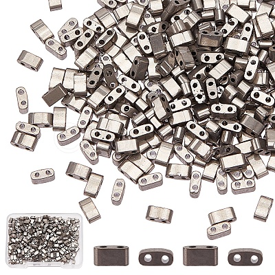 400Pcs 2-Hole Glass Seed Beads SEED-CN0001-08-1